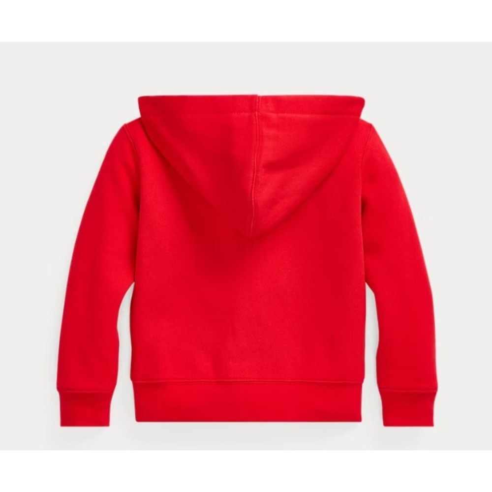 Ralph Lauren Boys Red Embroidered Logo Full-Zip Fleece Hoodie Size 7 - Picture 2 of 6